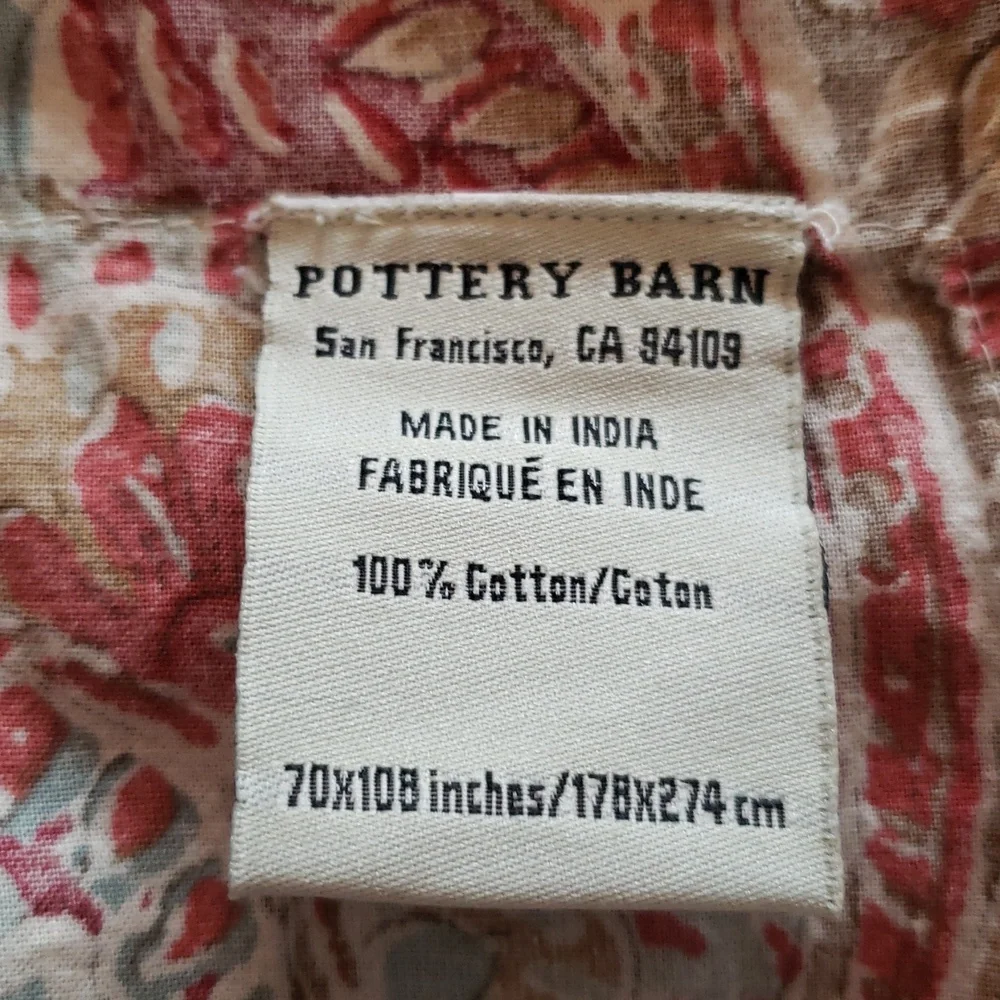 Pottery Barn BELLA PaisleyOrganic Cotton Floral Tablecloth & Cloth Napkin Set